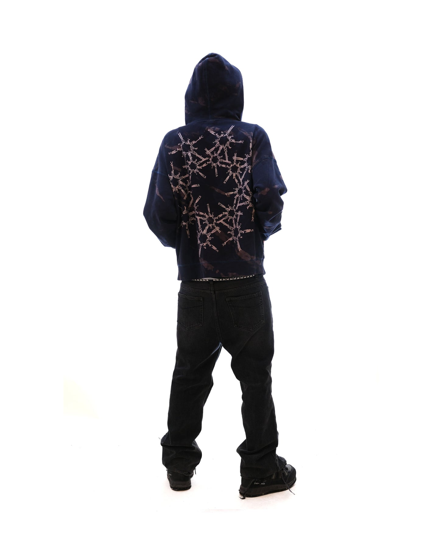 Dyed and Bleached Zip Up