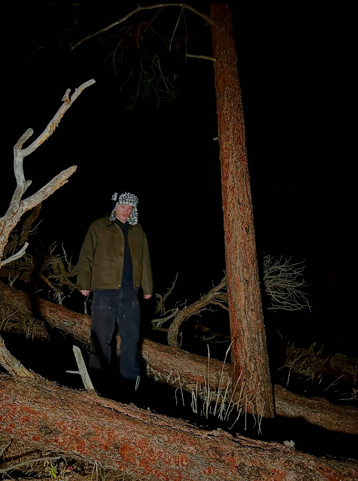 SNOW LEOPARD TRAPPER HAT
