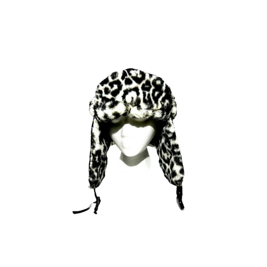SNOW LEOPARD TRAPPER HAT